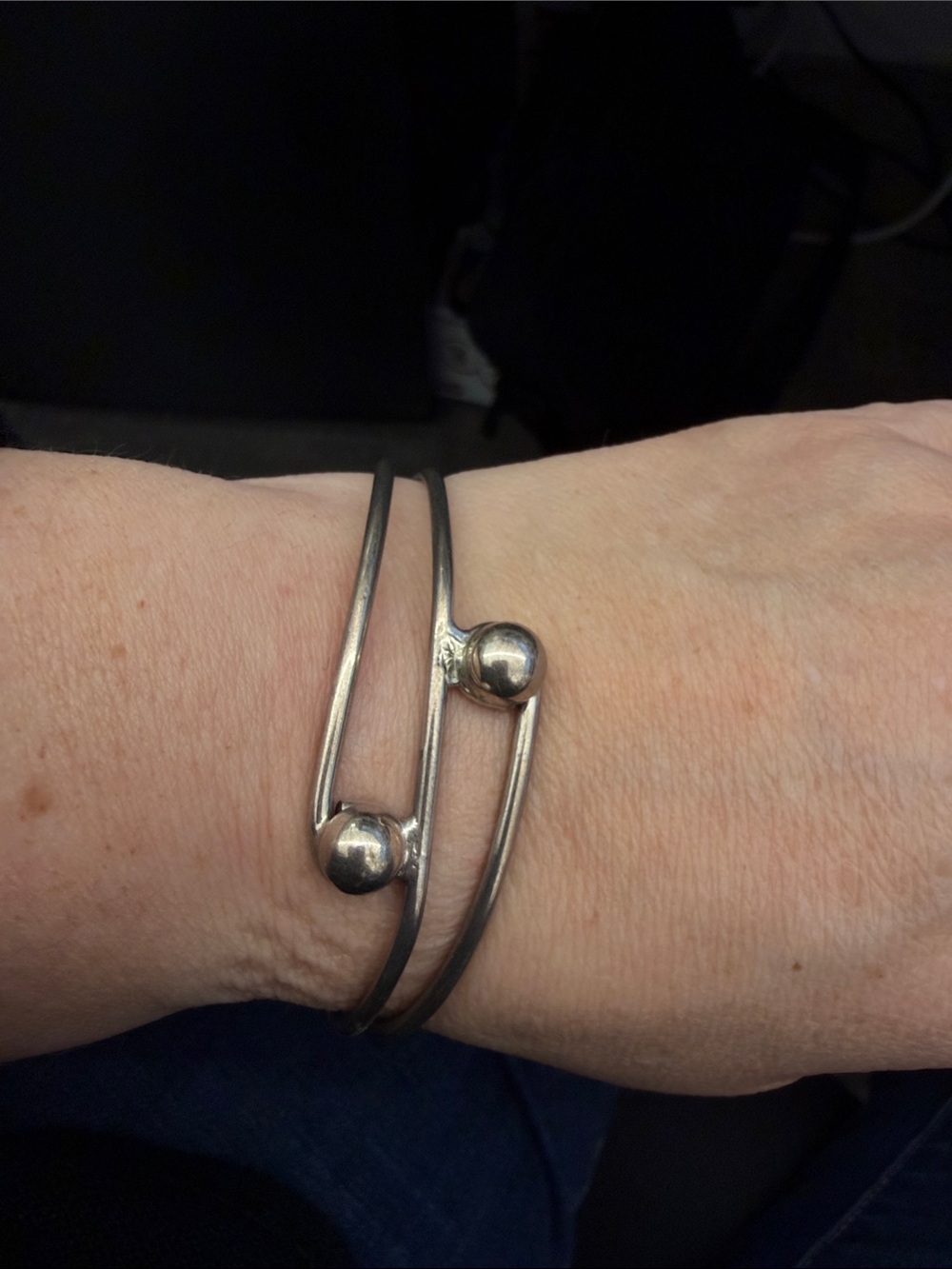 Sterling Silver Minimal Double Wire Bangle Bracelet